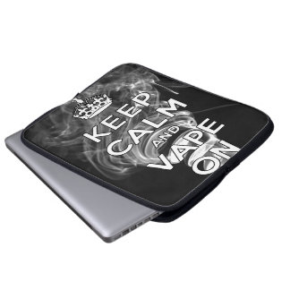Houd kalm en tape aan laptop sleeve
