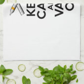 Houd kalm en tape aan theedoek (Gevouwen)