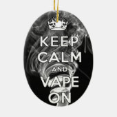 Houd kalm en tape op versiering keramisch ornament (Achterkant)