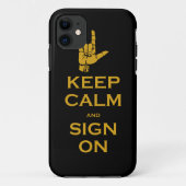 Houd kalm en teken in iPhone Case (Achterkant)