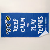 Houd kalm en tennis grappig strandhanddoekje strandlaken (Voorkant)