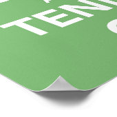 Houd kalm en tennis op druk poster (Hoek)