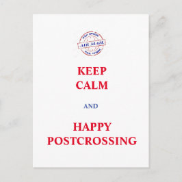 Houd kalm en tevreden postkruising briefkaart