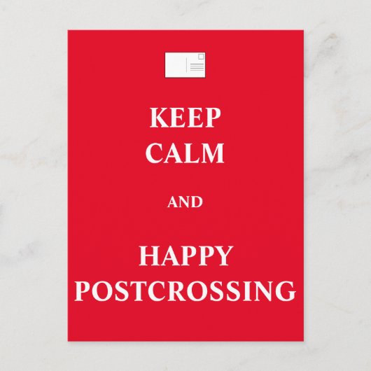 Houd kalm en tevreden postkruising briefkaart (Voorkant)