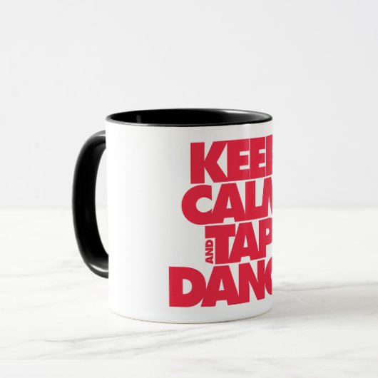 Houd kalm en Tik Dans Mok (Voorkant links)