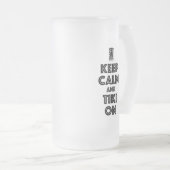 Houd kalm en Tiki aan Matglas Bierpul (Voorkant rechts)