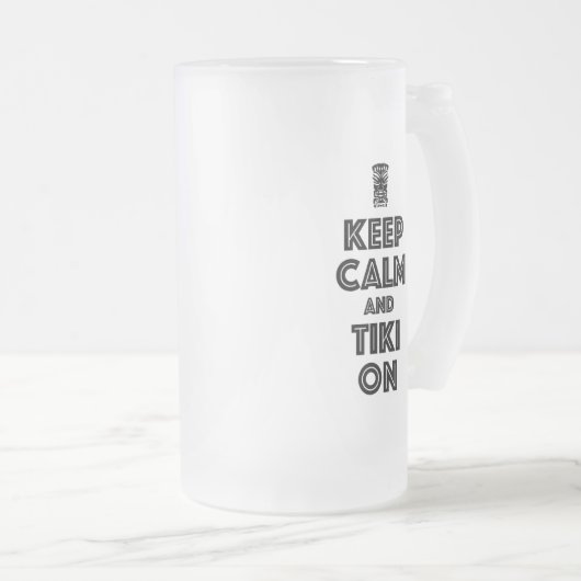 Houd kalm en Tiki aan Matglas Bierpul (Voorkant rechts)
