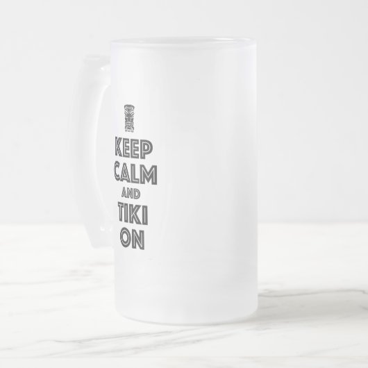 Houd kalm en Tiki aan Matglas Bierpul (Voorkant links)