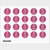 Houd kalm en toon aan, Roze speldenstang Ronde Sticker (Vel)