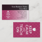 Houd kalm en toon aan, Roze speldenstang Visitekaartje (Voorkant / Achterkant)