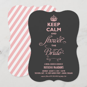 Houd kalm en toon de bruine roze tekst grappig kaart