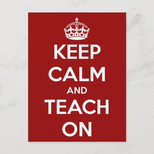 Houd kalm en toon op rood briefkaart (Voorkant)