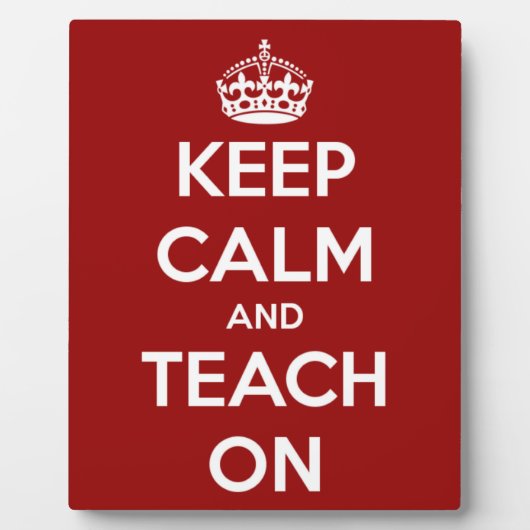 Houd kalm en toon op rood fotoplaat (Voorkant)