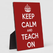 Houd kalm en toon op rood fotoplaat (Zijkant)