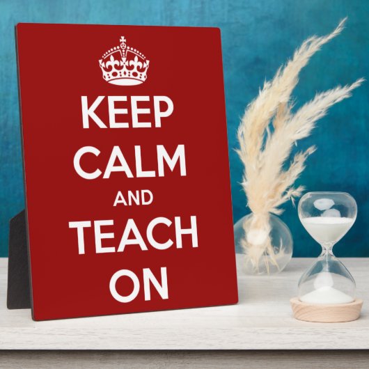 Houd kalm en toon op rood fotoplaat (Zijkant)