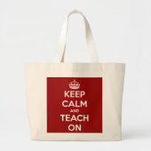 Houd kalm en toon op rood grote tote bag (Voorkant)