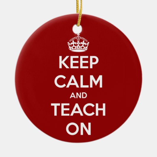 Houd kalm en toon op rood keramisch ornament (Voorkant)