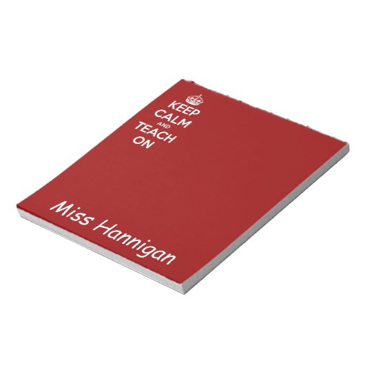 Houd kalm en toon op rood notitieblok (Linkerzijde)