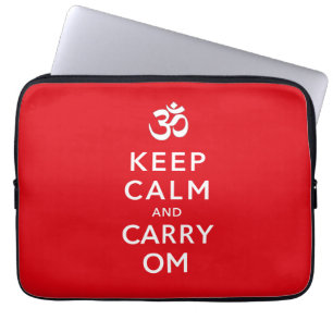Houd kalm en transport om Motivatie neopreen Laptop Sleeve
