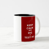Houd kalm en trek een testput af tweekleurige koffiemok (Voorkant rechts)