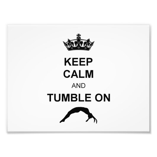 Houd kalm en troebel gymnast foto afdruk (Voorkant)