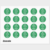 Houd kalm en troep aan ronde sticker (Vel)