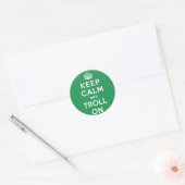 Houd kalm en troep aan ronde sticker (Envelop)