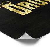 Houd kalm en trommel op goudgrunge Typografie Poster (Hoek)