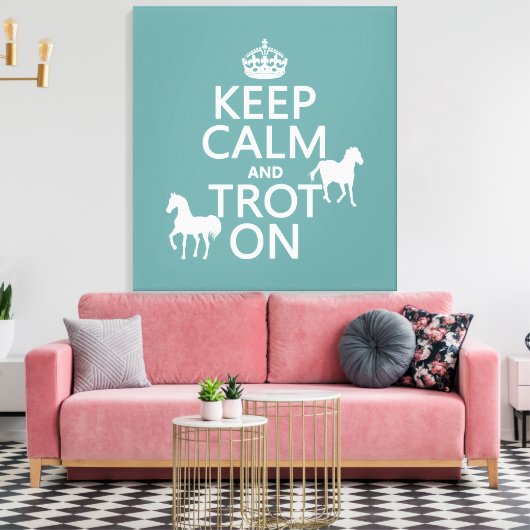 Houd kalm en trot aan - Paarden - Alle kleuren Canvas Afdruk (Insitu (Woonkamer))