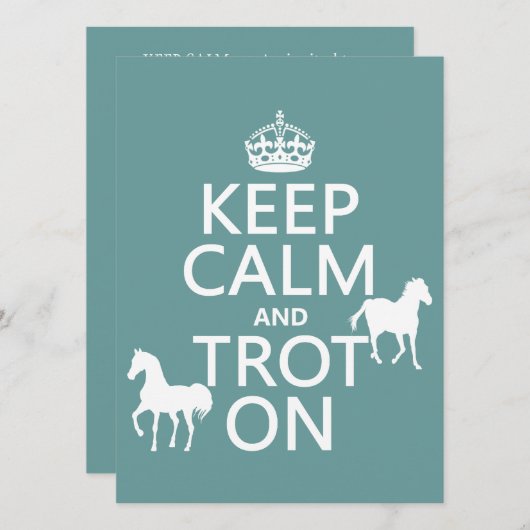 Houd kalm en trot aan - Paarden - Alle kleuren Kaart (Voorkant / Achterkant)