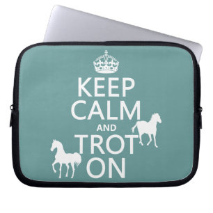 Houd kalm en trot aan - Paarden - Alle kleuren Laptop Sleeve