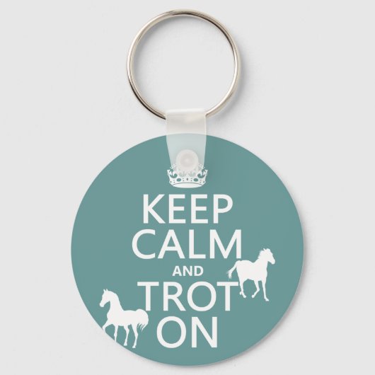 Houd kalm en trot aan - Paarden - Alle kleuren Sleutelhanger (Voorkant)