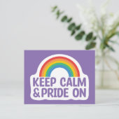 Houd kalm en trots aan | Gay Pride Month Briefkaart (Staand voorkant)