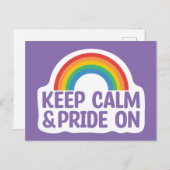 Houd kalm en trots aan | Gay Pride Month Briefkaart (Voorkant / Achterkant)