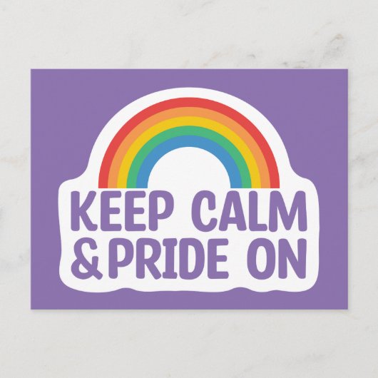 Houd kalm en trots aan | Gay Pride Month Briefkaart (Voorkant)