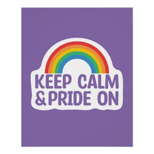 Houd kalm en trots aan | Gay Pride Month Perfect Poster (Voorkant)