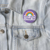 Houd kalm en trots aan | Gay Pride Month Ronde Button 5,7 Cm (In situ)