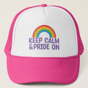 Houd kalm en trots aan Gay Pride Month Trucker Pet