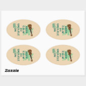 Houd kalm en ukelele op unieke leuke print ovale sticker (Vel)