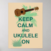 Houd kalm en ukulele op uniek vun Poster (Voorkant)
