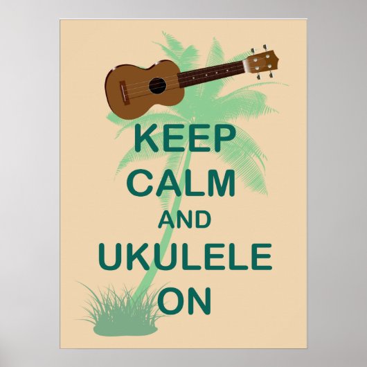 Houd kalm en ukulele op uniek vun Poster (Voorkant)