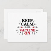 Houd kalm en vaccin aan briefkaart (Voorkant / Achterkant)