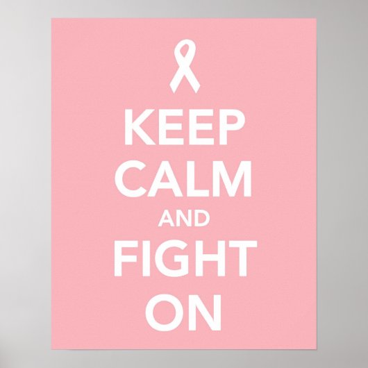 Houd kalm en vecht tegen borstkanker druk poster (Voorkant)