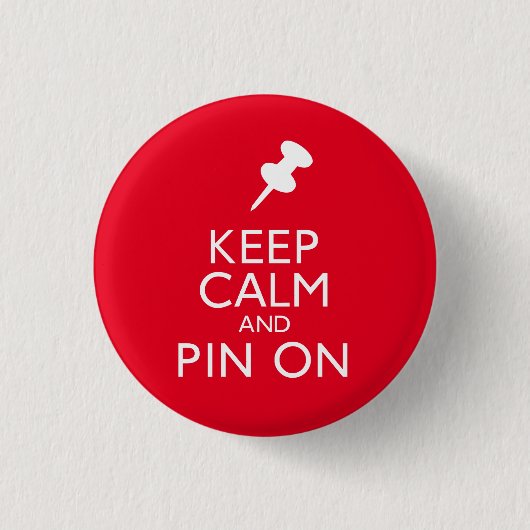 Houd kalm en verbind ronde button 3,2 cm (Voorkant)