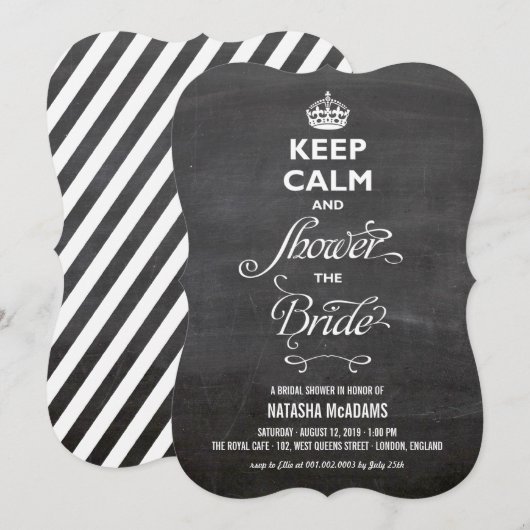 Houd kalm en vertoon het bruine schimmelbord kaart (Voorkant / Achterkant)