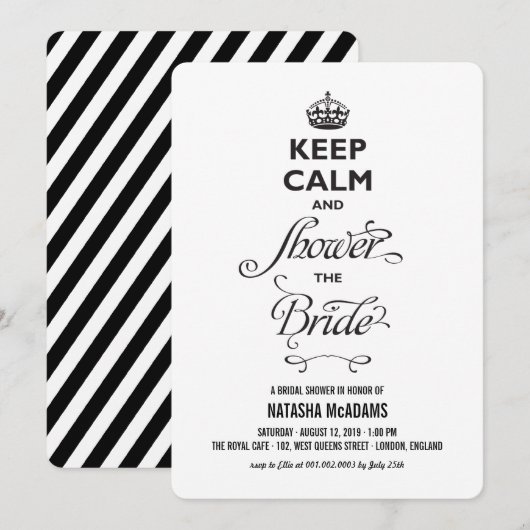 Houd kalm en vertoon het bruine Vrijgezellenfeest. Kaart (Voorkant / Achterkant)