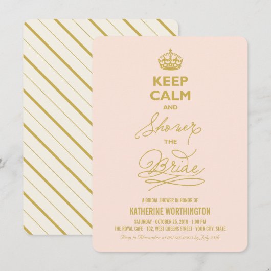 Houd kalm en vertoon het bruine Vrijgezellenfeest. Kaart (Voorkant / Achterkant)