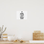 Houd kalm en vertrouw God Poster (Keuken)