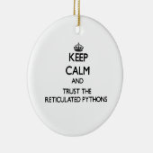 Houd kalm en vertrouw op de herhaalde Pythons Keramisch Ornament (Rechts)