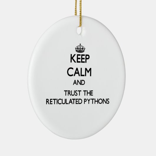 Houd kalm en vertrouw op de herhaalde Pythons Keramisch Ornament (Rechts)